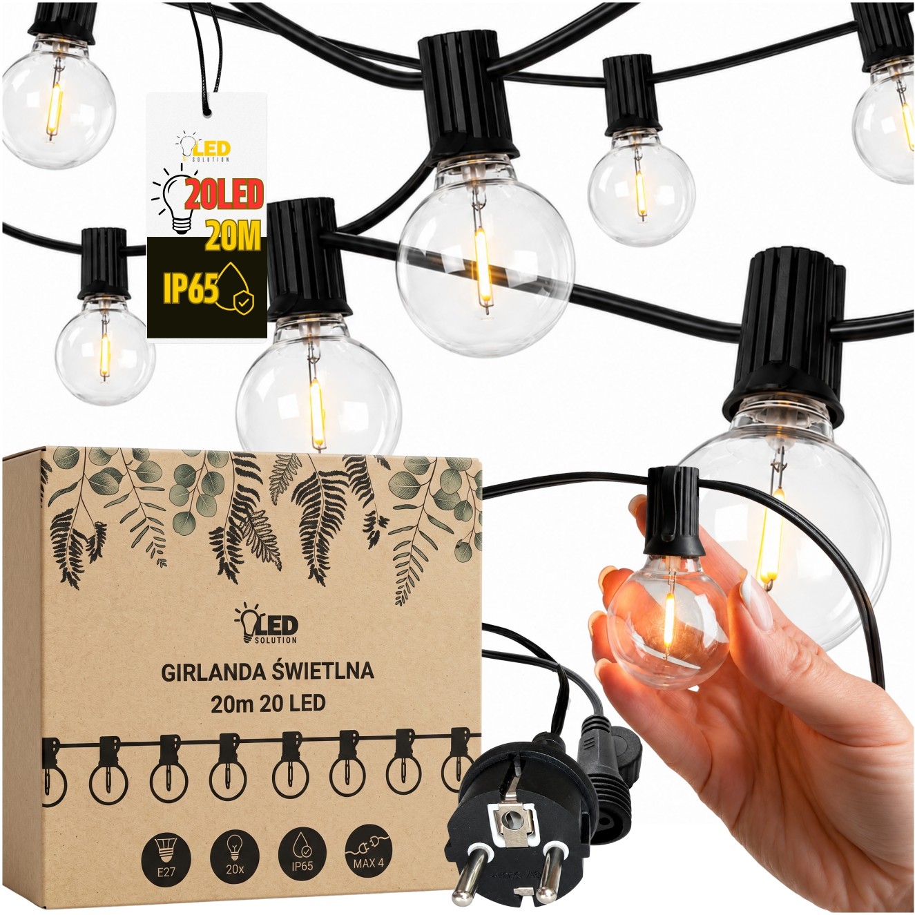 Led-lösung – Gartengirlande – 20 M, 20 Leds – M2
