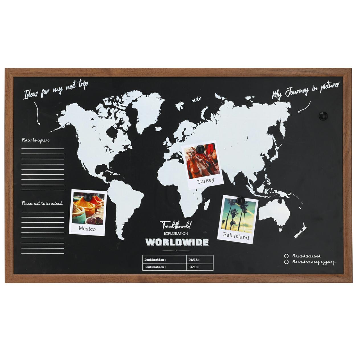Magnettafel Mit Weltkarte 78x48