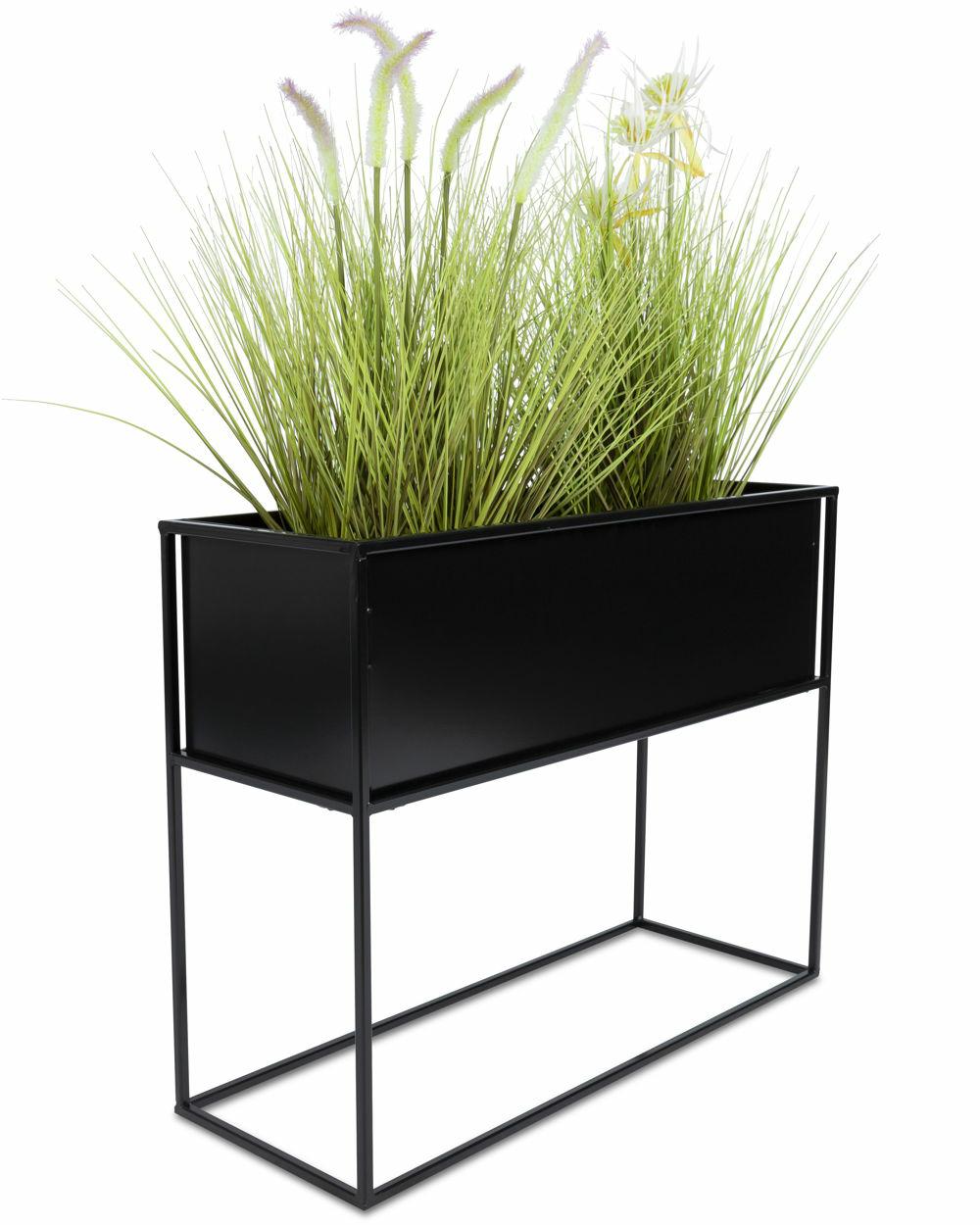 Stehender Blumenständer, Schwarzer Kasten, 50 Cm