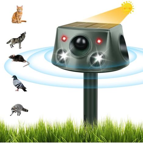 Abweisendes Außengerät Für Katzen, Ultraschall-katzenabwehr, 6 Einstellbare Modi, Solar- Und Usb-aufladbar, Ip66 Wasserdicht Mit Led-licht, Zur Abwehr Von Katzen, Hunden, Mäusen, Füchsen Und Anderen T