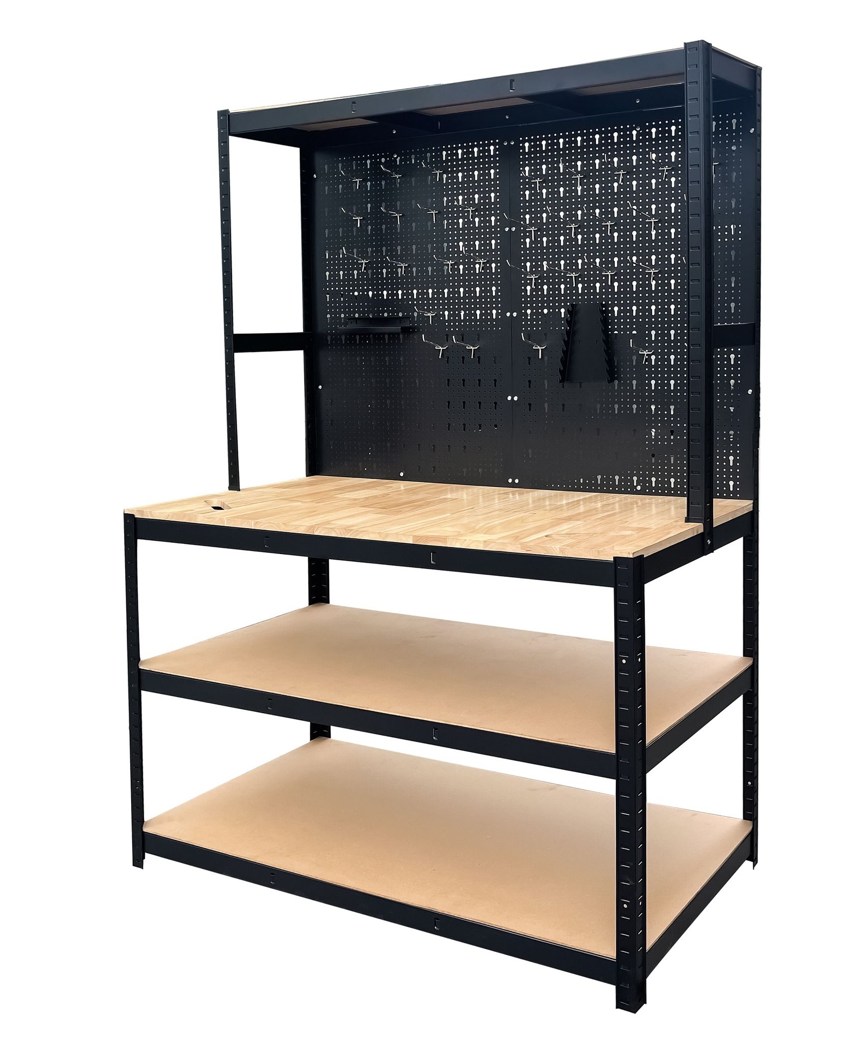 Schwarze Werkbank Mit Perforation 12060180cm - Tg-vi 2149