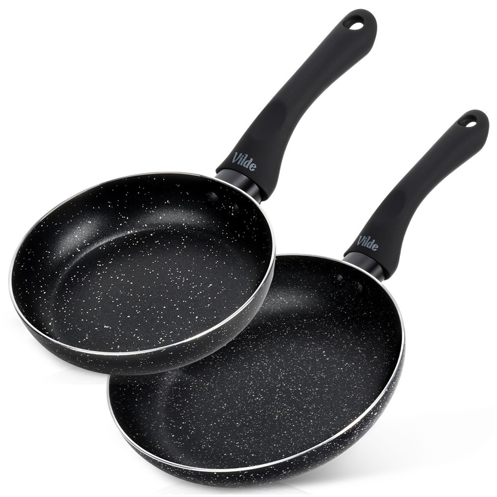 Set Aus Schwarzen Granit-bratpfannen 16/20 Cm 2 Stück.