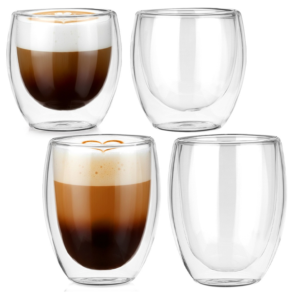 Doppelwandige Thermogläser Für Kaffee Und Tee 250 / 370 Ml 4 Stück.