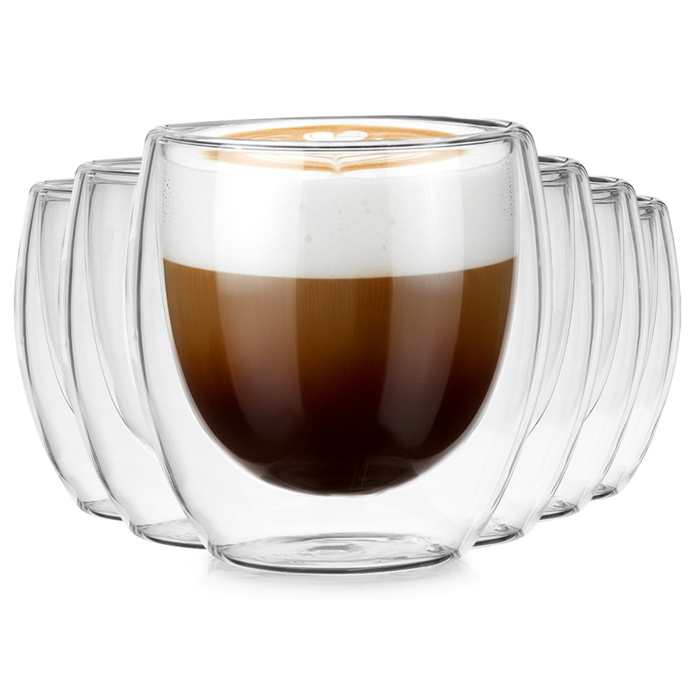 Doppelwandige Thermogläser Für Kaffee Und Tee, 250 Ml, 6 Stück.