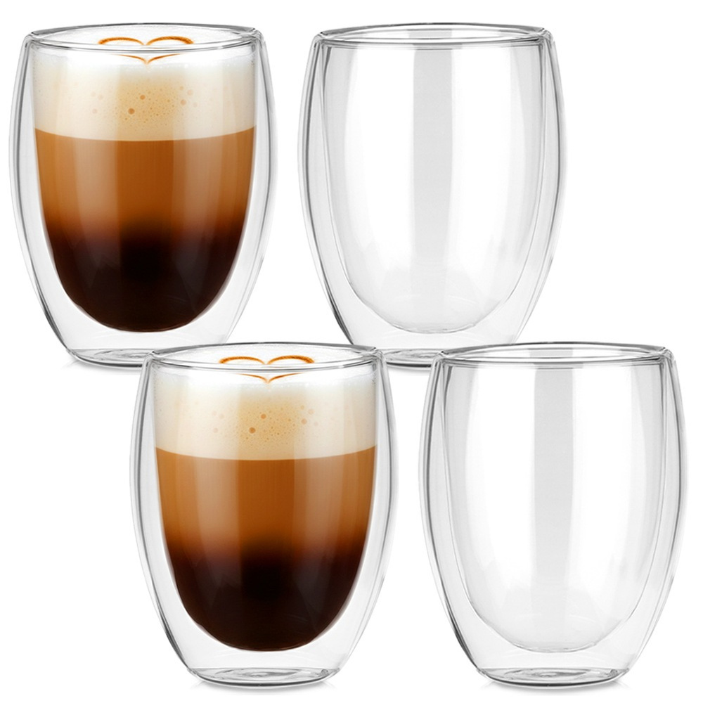 Doppelwandige Thermogläser Für Kaffee Und Tee, 370 Ml, 4 Stück.