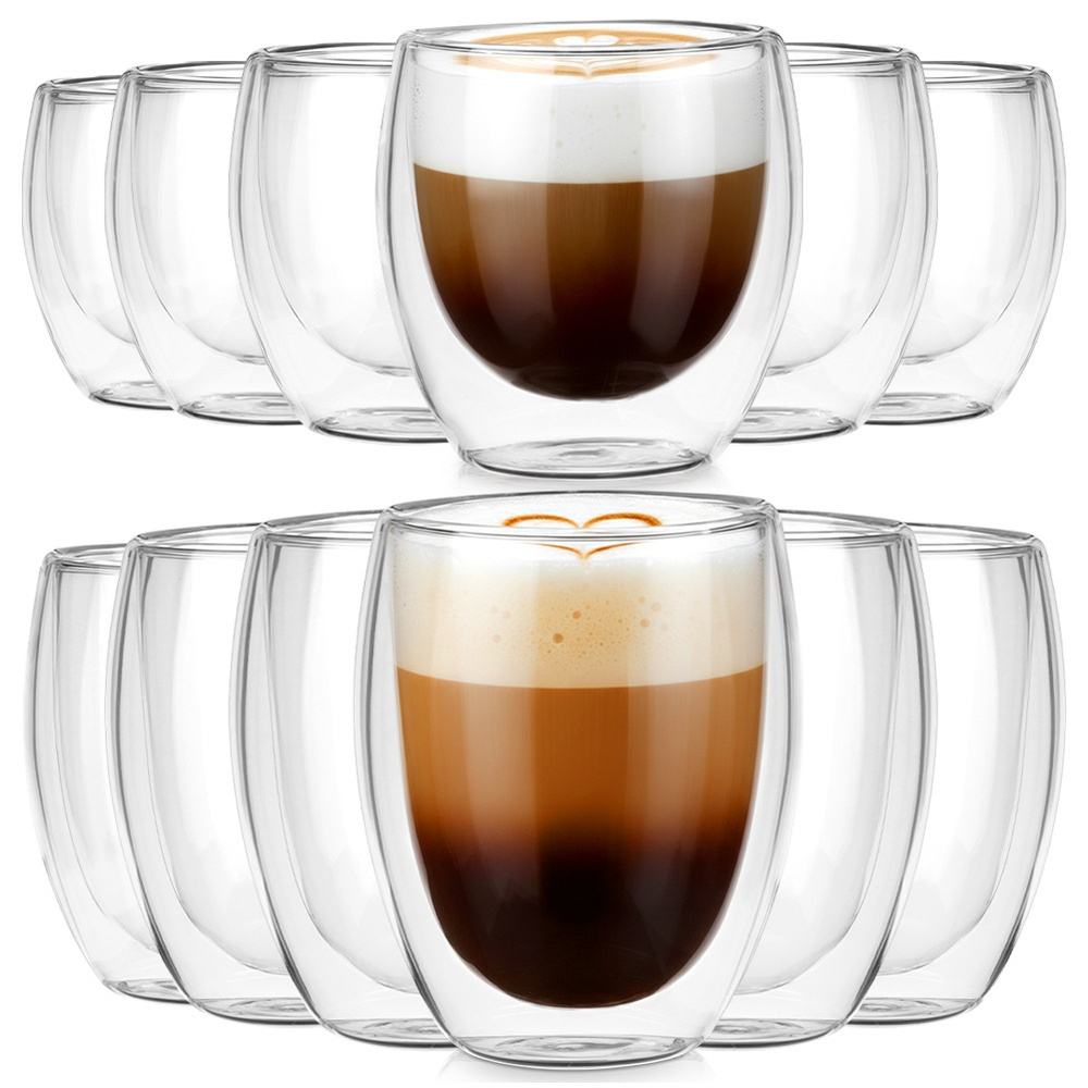Doppelwandige Thermogläser Für Kaffee Und Tee 250 / 370 Ml 12 Stück.