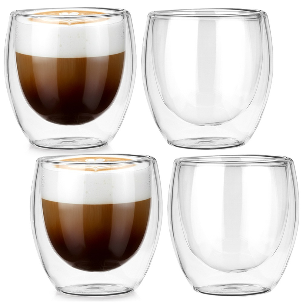 Doppelwandige Thermogläser Für Kaffee Und Tee, 250 Ml, 4 Stück.
