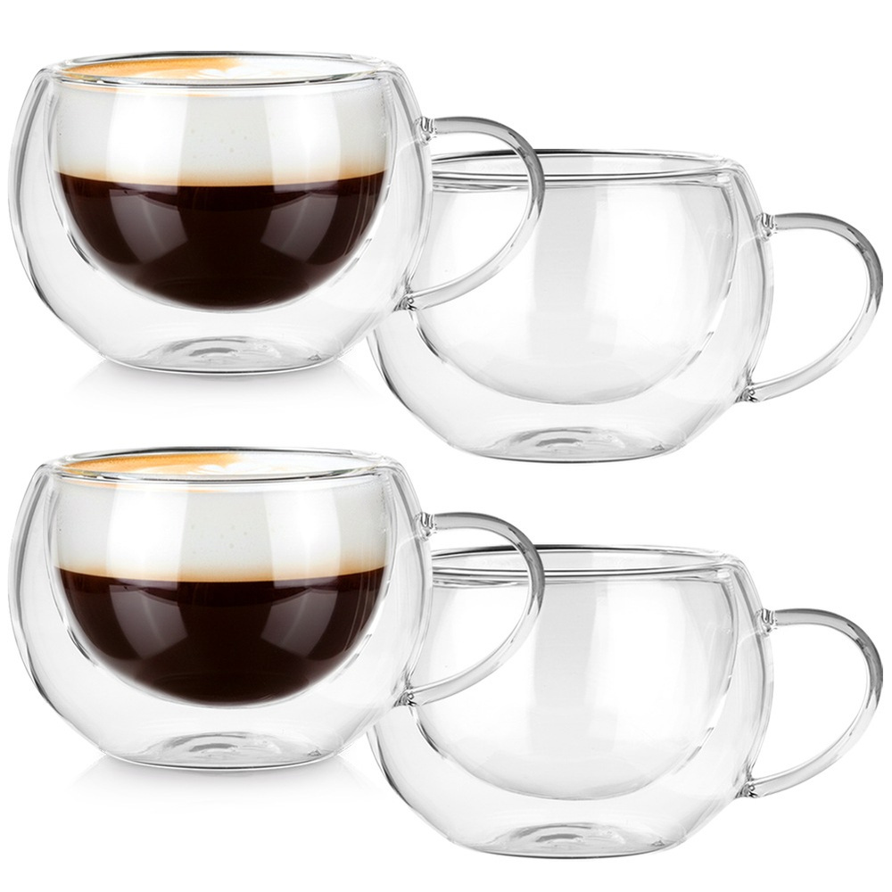 Doppelwandige Thermogläser Für Kaffee Und Tee, 280 Ml, 4 Stück.