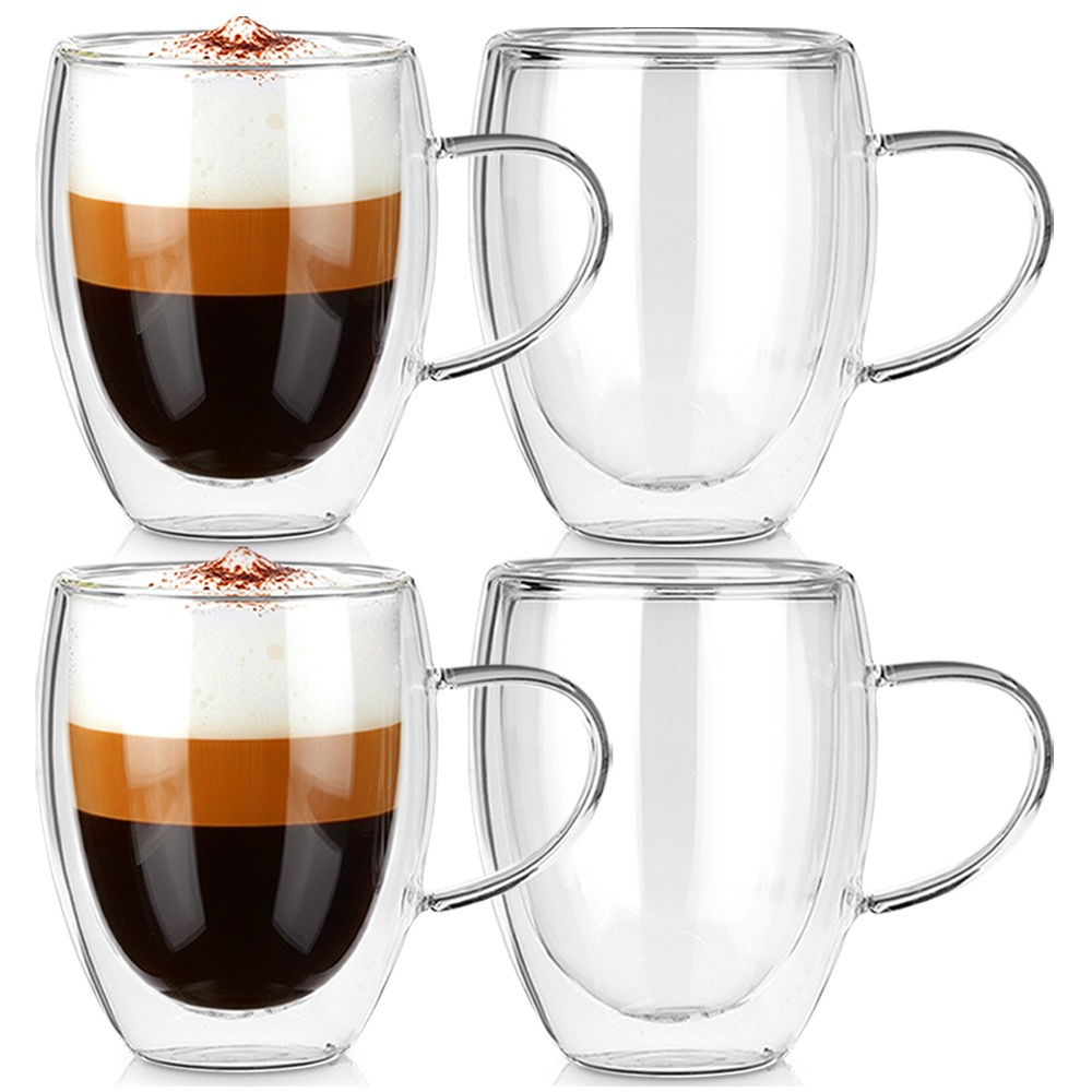 Doppelwandige Thermogläser Für Kaffee Und Tee, 320 Ml, 4 Stück.