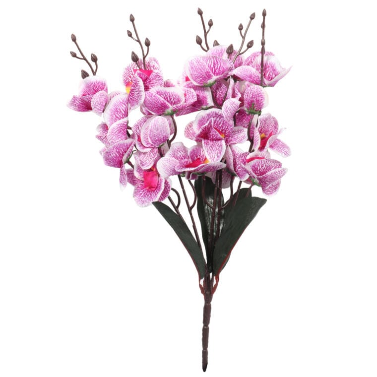 Hochwertiger Künstlicher Strauß Aus 5 Lila Orchideen – 38 Cm