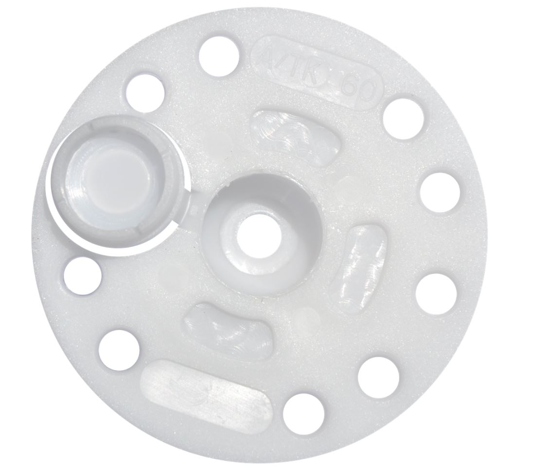 Andruckkragen Für Polystyrol Und Wolle, 60 Mm Durchmesser, Mit Stopfen - Kx Tk60w