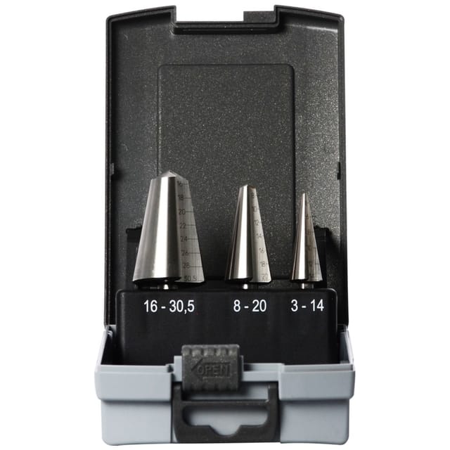 Projahn Blechschälbohrer-Set HSS-Co 5% 3-tlg. Größen 1-2-3 / Ø 3,0 - 30,5 mm