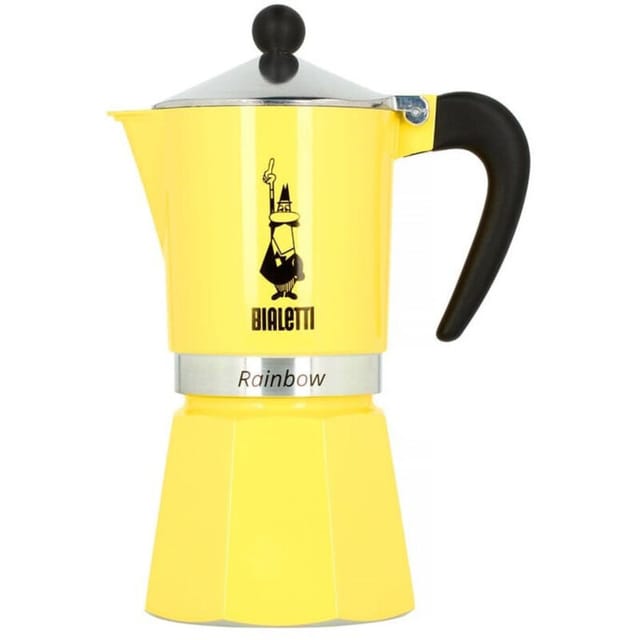 Bialetti 6538 manuelle Kaffeemaschine Italienische Kaffeemaschine 0,27 l schwarz, silber, gelb