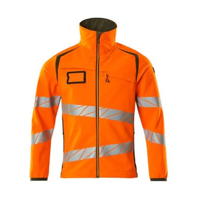 Accelerate safe Softshelljacke 19002-143-1433 Gr. m hi-vis orange/moosgrün - Mascot