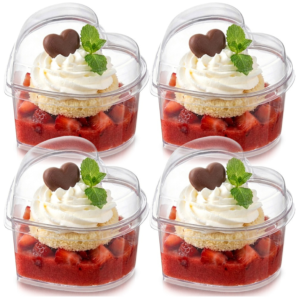 Dessert- Und Snackbecher Mit Deckel, 130 Ml, 4 Stück.
