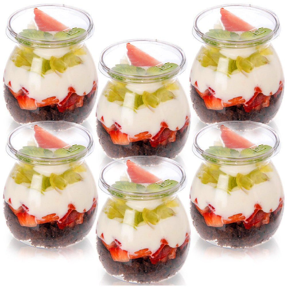 Joghurt- Und Dessertbecher Mit Deckel, 160 Ml, 6 Stück.