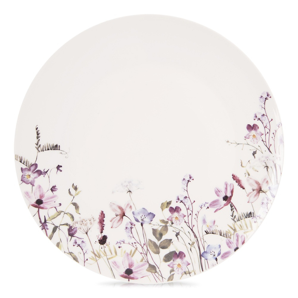 Weißer Porzellan-dessertteller Mit Louka-blüten, 20,5 Cm