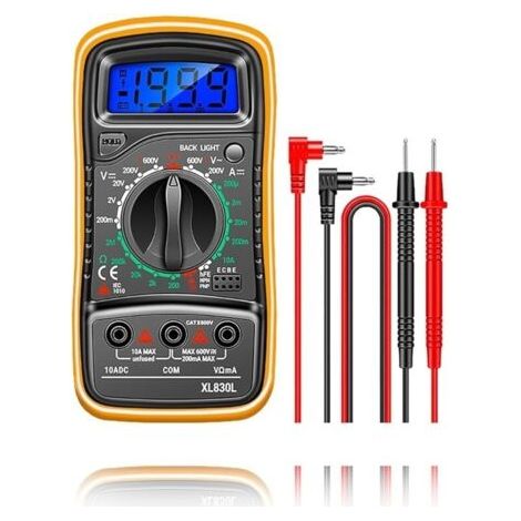 Digital Multimeter Voltmeter - Multimètre Numérique - Voltmètre Avec Double Fusibles - Multimètre Portable Avec Affichage Lcd Tension Ac/dc/dc, Résistance, Continuité, Fréquence