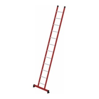 MUNK Kunststoff-Anlegeleiter GFK/Alu mit nivello®-Traverse 12 Sprossen