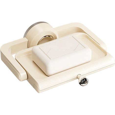 Wall Soap Holder, Suction Cup Bathroom, Drainage Soap Tray Rack,6.53 X 6.18 X 2.28inch Adjustable Rotating Storage Organizer, For Shower Sink Kitchen Space Saving Hygienic Use