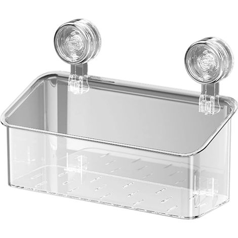 Suction Shower Organizer, Wall Storage Basket, Heavy Duty Bathroom Shelf, Drainage Bath Holder Rack, For Shower Kitchen Apartment Laundry Dormitory Shampoo Conditioner Body Wash