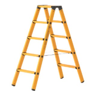 Stufenstehleiter beidseitig, 2x5 Stufen - Hymer