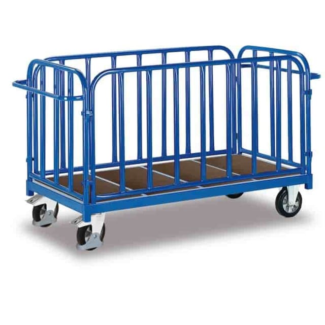 VARIOfit Vierwandwagen mit senkrechten Streben Gummibereifung 500kg Tragkraft 1605x810mm