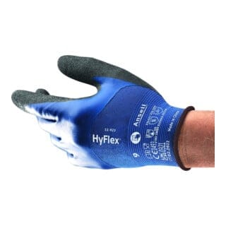 Handschuhe HyFlex 11-925 Gr.8 blau Spandex/Nylongewebe m.Nitril en 388 Kat.II 12 Stk - Ansell