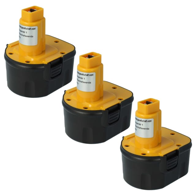 3x Akku kompatibel mit Black & Decker FS12, FS632K-2, CD1200K, HP122K, CD431K, FSL12, HP331K2 Werkzeug (2000 mAh, NiMH, 12 v) - Vhbw