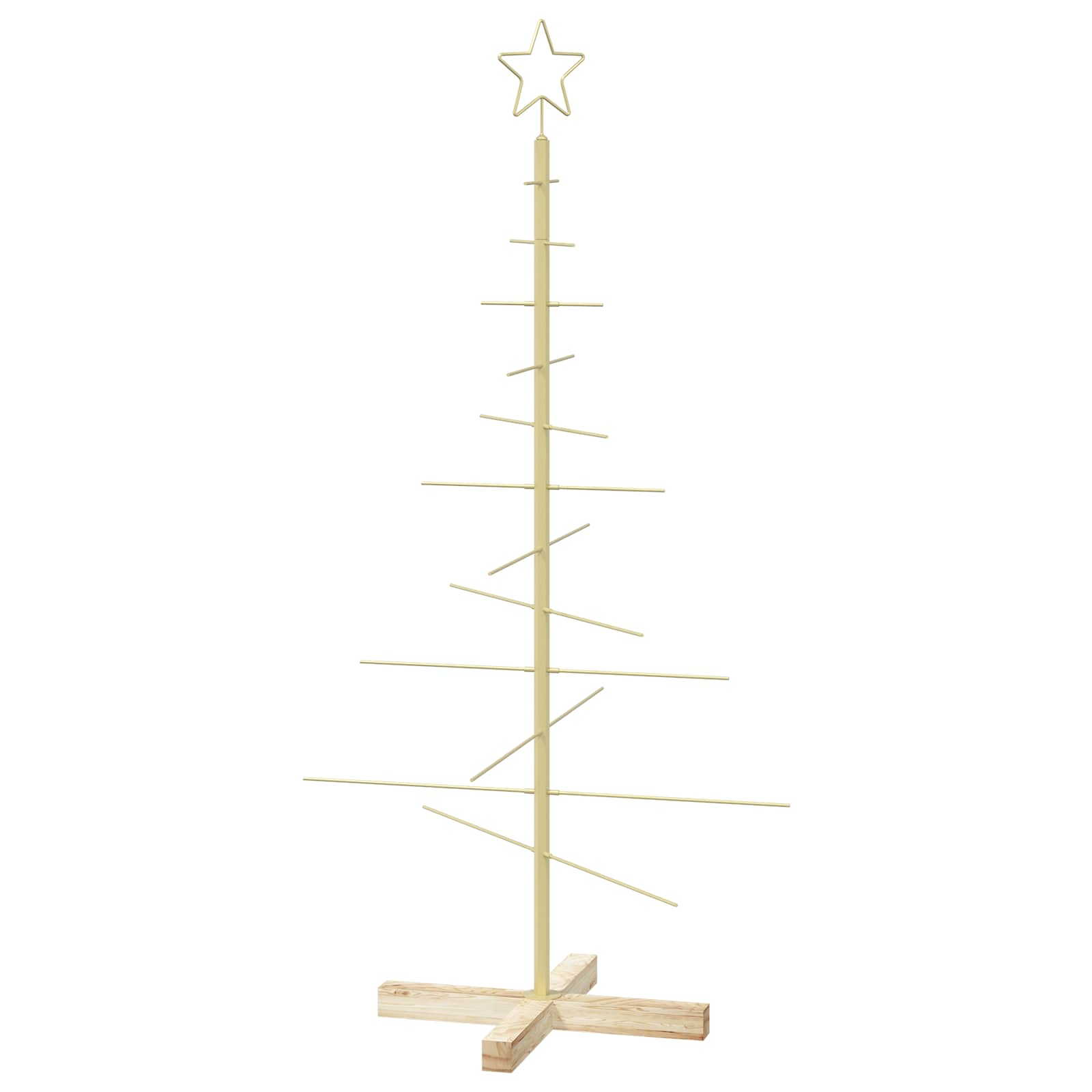 Metall-weihnachtsbaum Mit Ständer Kuopio 120 Cm Stahl Gold Vidaxl