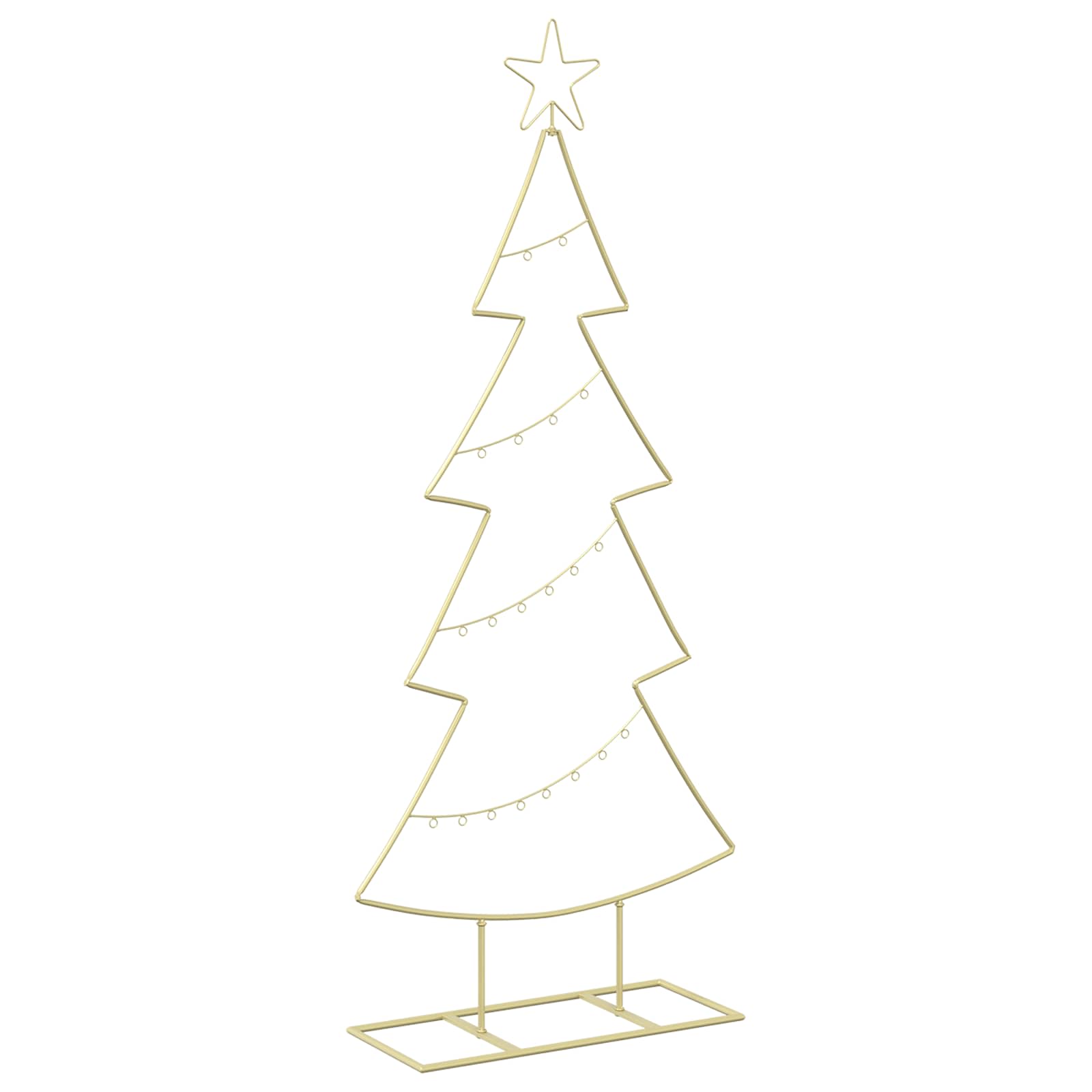 Metall-weihnachtsbaum Mit Ständer Kuopio 125 Cm Stahl Gold Vidaxl