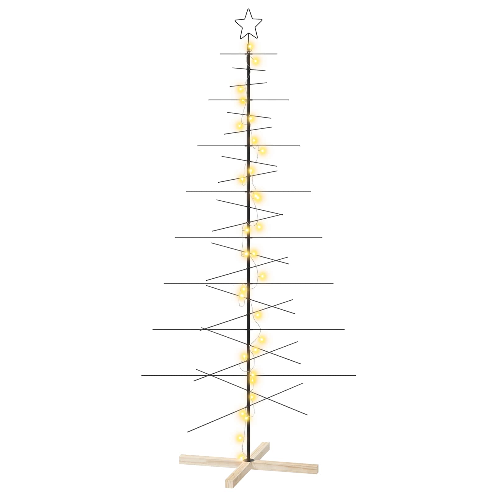 Metall-weihnachtsbaum Mit Ständer Kuopio 210 Cm Warmes Weiß Vidaxl