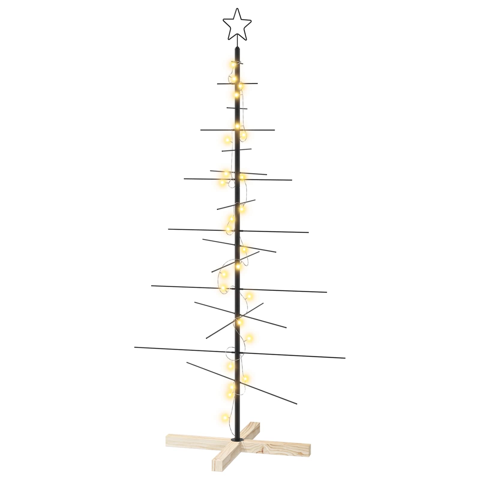 Metall-weihnachtsbaum Mit Ständer Kuopio 150 Cm Warmes Weiß Vidaxl