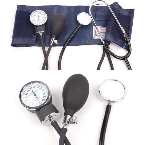Montre Manuelle De Tension Artérielle Avec Stéthoscope, Sphygmomanomètre À Bras, Écoute Du Cœur Fœtal, Tête À Double Tube