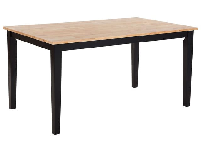 Beliani - Esstisch Braun Schwarz 90 x 150 cm Gummibaumholz Lackiert Rechteckig Modern