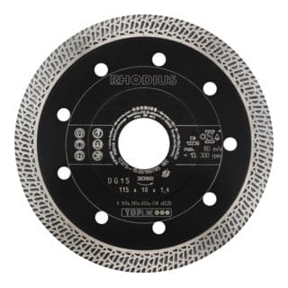 RHODIUS DG15, 1 Stück, 115 x 10,0 x 1,4 mm, Diamanttrennscheibe