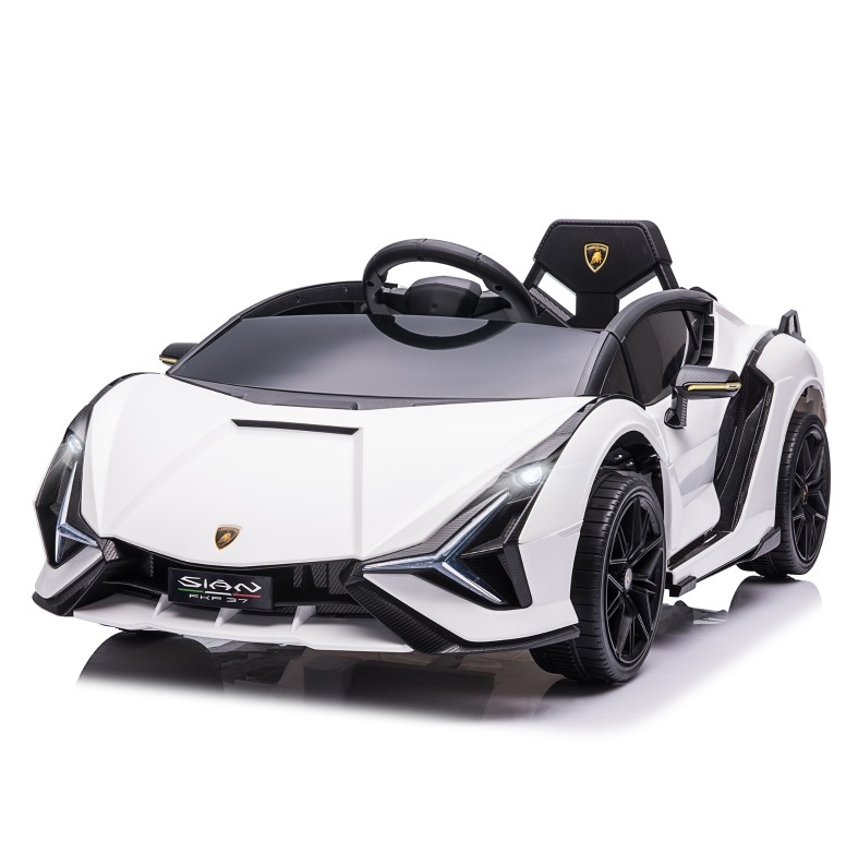 Lamborghini Sian Kinder-elektroauto 12 V Mit Fernbedienung, Musik Und Led-licht, Weiß