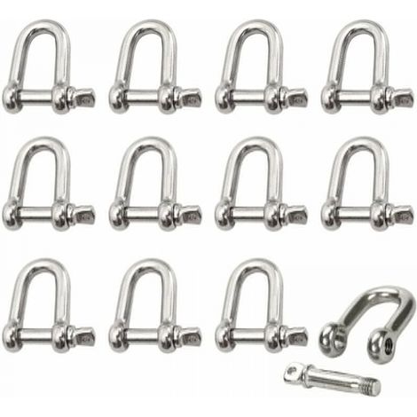 Manille Edelstahl 12 Stück M4 Edelstahl Schraubglied Hebezeug Ringglied D-kette Schraubglied Mit Stift Schraube Öse Gerades Verbindungsglied Verschluss Für Kette