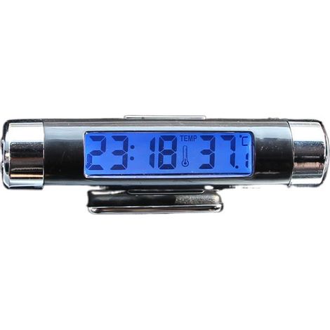 Digital-lcd-uhr Mit Temperatur- Und Zeitanzeige Für Auto, Fahrrad, Motorrad Und Lkw, Mit Blauem Hintergrundlicht, 86 X 20 Mm