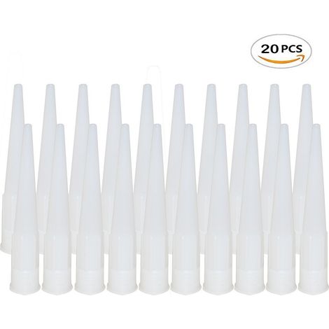 20er-set Silikonkartuschen-aufsätze Für Silikonspritzpistole, Ersatzdüsen Für Dichtungs- Und Klebstoffsilikon Mit Kunststoffspachtel Zum Abdichten, Verlängern Und Ersetzen Von Fugenabdichtungen