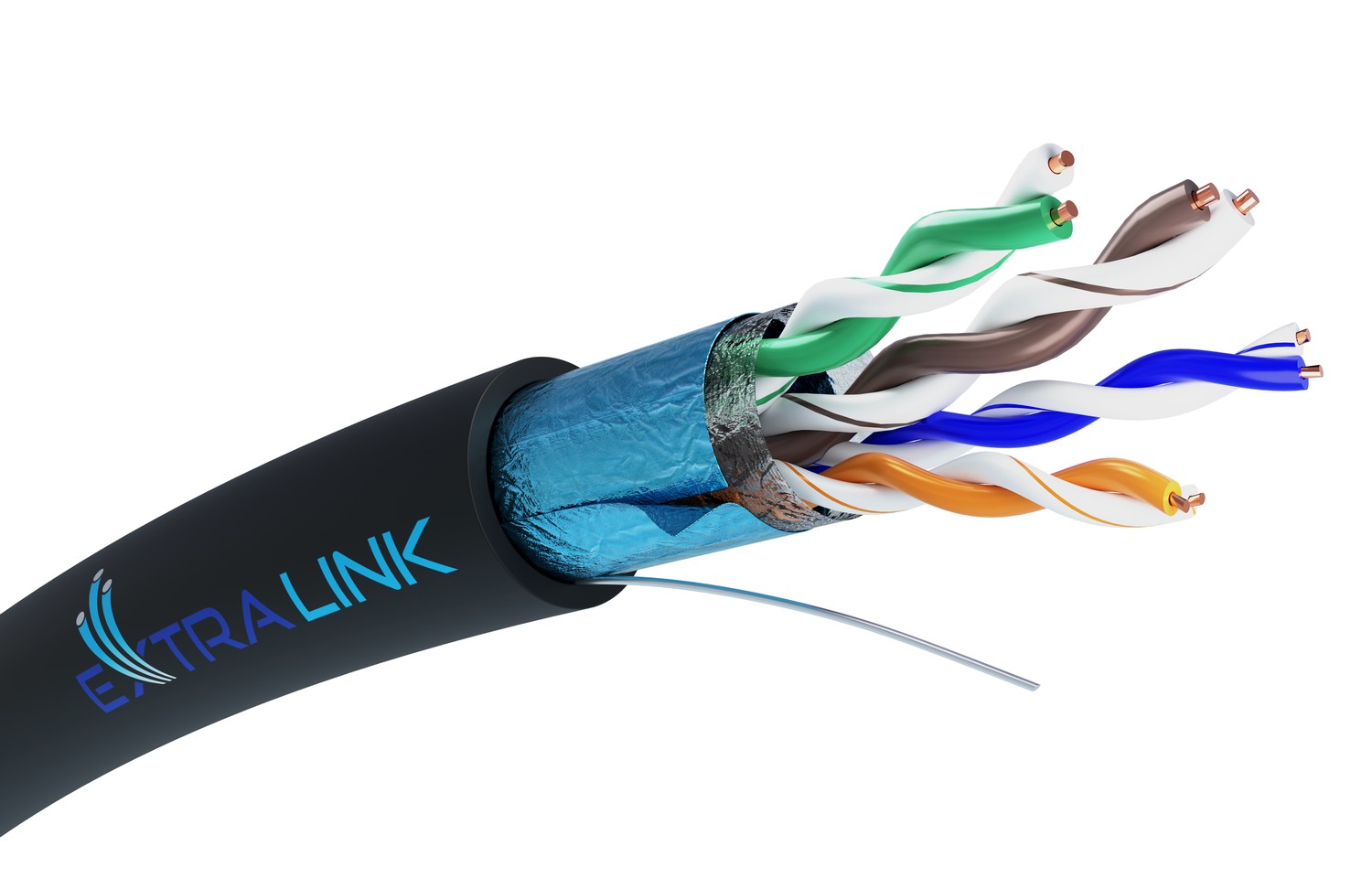 Extralink Cat5e Ftp (f/utp) V2 Outdoor Twisted Pair 305m - Kabel - Netzwerk -cable De Network Black F/utp (ftp)
