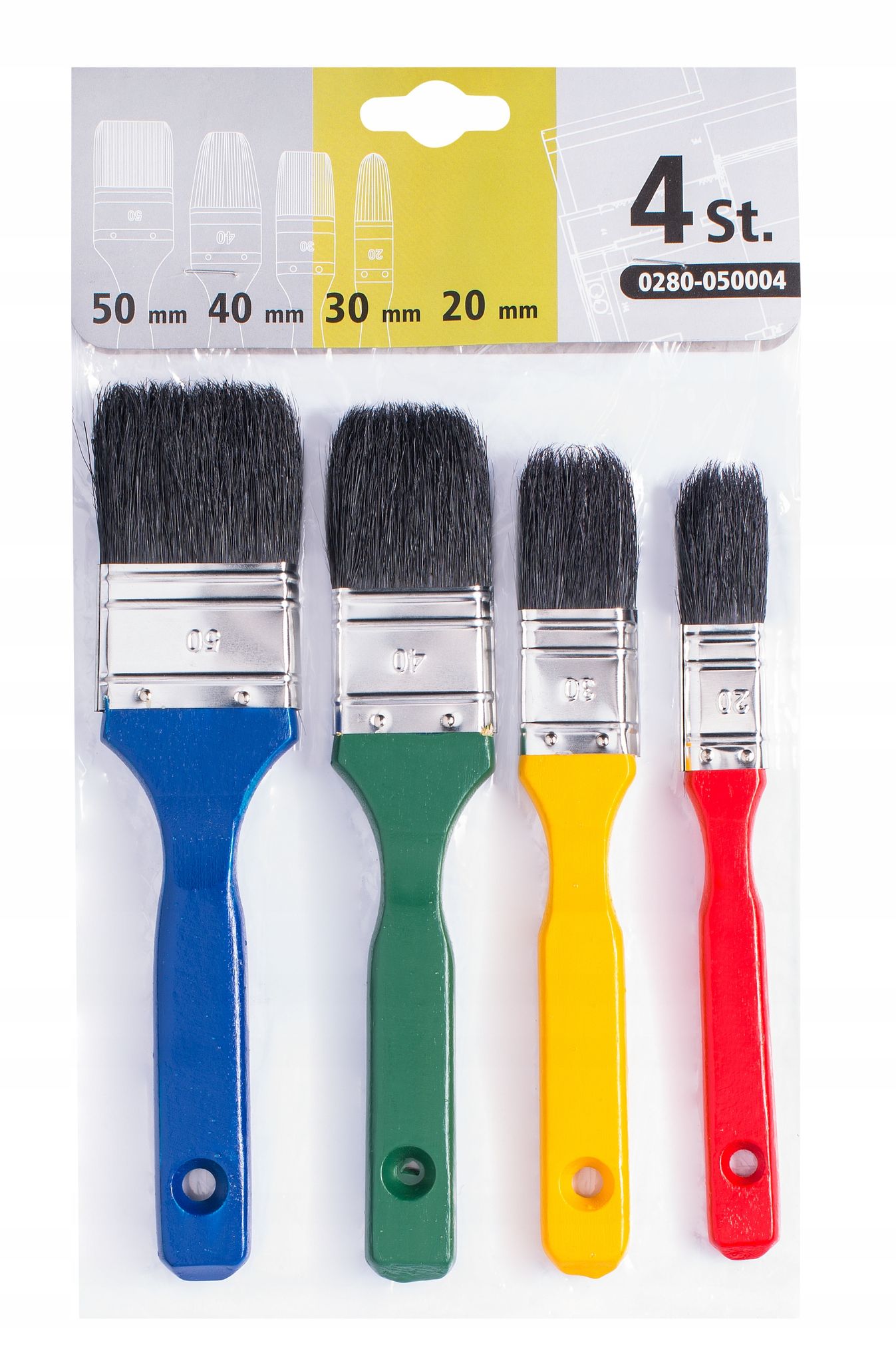 Set Mit 4 Flachen Pinseln