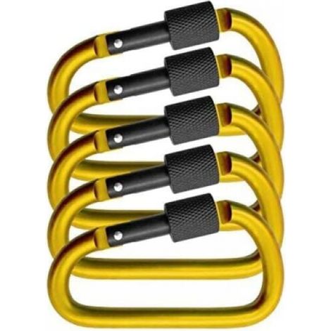 (78×42×7mm) Set Aus 5 Großen Schraubkarabinern, Karabiner Zur Befestigung Von Ausrüstung, Aluminium