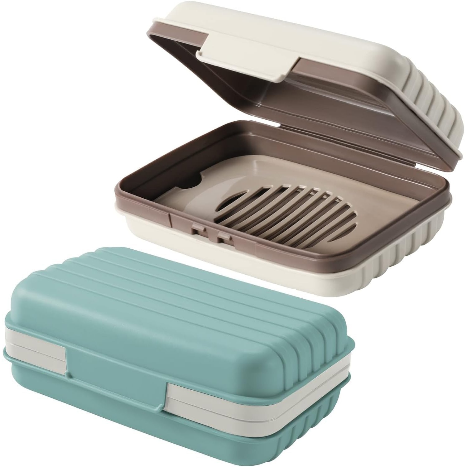 Set Mit 2 Reiseseifenhaltern Mit Deckel, Tragbare Box Mit Abflusssystem Für Reisen, Dusche, Camping, Fitnessstudio, Badezimmer, Reise-toilettenartikel