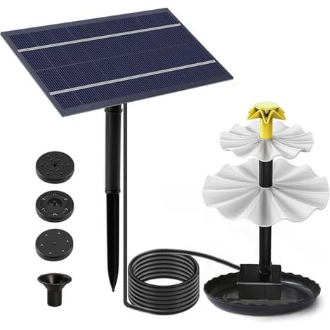 Außen-solarbrunnen Für Den Garten, Solar-teichpumpe, Außen-vogeltränke, Solar-bewässerungspumpe Für Außenteiche – Deko-wasserfallbrunnen Für Garten Und Haus (4w)