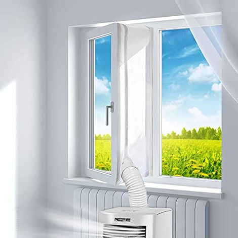Kit Für Mobile Klimaanlage, Fensterabdichtung 400 Cm, Für Klimaanlagen, Trockner Und Entfeuchter, Abluftschlauch Abdichtung Reißverschluss, Wasserdicht, Einfach Zu Installieren (weiß)