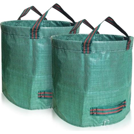 2er-pack 500l Gartensäcke, Robuste Abfallsäcke Für Gartenabfälle Aus Starkem Und Faltbarem Pp-müllsack, Uv-beständig (2er-pack, 500 L, Grün)