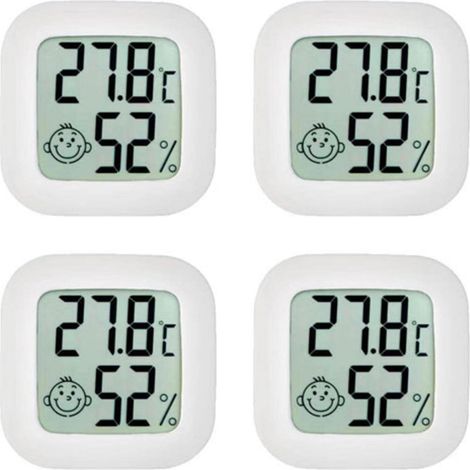 4er-set Innenraumthermometer, Mini-thermometer, Hygrometer, Hochpräzises Temperatur-hygrometer Mit Komfort-klimasymbol Für Küche, Babyzimmer, Gewächshaus, Lager Und Büro