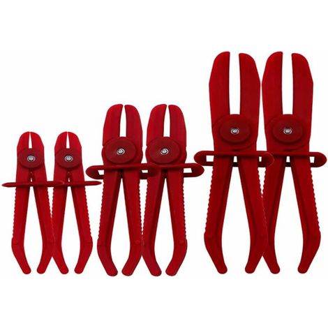 6-teiliger Kraftstoffschlauch-klemmen-satz, Rote Schlauchklemmen-zangen, Klemmwerkzeug Für Flexible Schläuche, Spannbandzange, Für Bremsleitungen Und Kraftstoffschläuche (155, 185, 250 Mm)