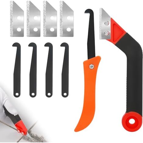 Fugenkratzer, Fugenschaber Mit 8 Ersatzklingen, Fliesenfugenwerkzeug Für Bad, Fliesen Und Küche